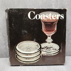Vintage Leonard Silverplate   Crystal Coaster Set - Sunburst Design - 4 Pieces