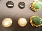 Verducci Vtg Nos Gold Tone 5 Color Changeable Clip On Earrings