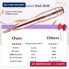 Electric Nail Drill Kit Acrylic Gel Nail File Manicure Pedicure Tool Gold Bits