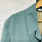 Vtg East German Green Raincoat Military Coat Belted Trench Cold War Wool Blend