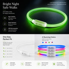 Rechargeable Led Light-up Flash Glow Collar Dog Pet Safety Micro Usb Adjustable