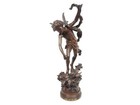 Luca Madrassi Lutin Des Bois Bronze Statue 18 5in French Art Nouveau Antique