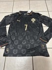 Portugal Ronaldo Pantera Negra Long Sleeve Jersey  sz M  