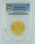 1810 Pcgs Au55  5 Capped Bust Gold Large Date Large 5