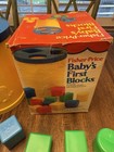 Vintage 1980 Fisher Price Crib   Playpen Baby s First Blocks W  Box
