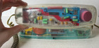 Vtg 1980s Retro Clear Neon Blue Ultrasonic Novelty See Thru Telephone  6900