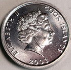 2003 Cook Islands One Cent      Rooster     km 422 21 9mm Elizabeth Ii Unc Coin