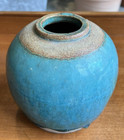 Antique Chinese Aqua Blue Drip Glaze Ginger Jar China Ceramic Pottery Export