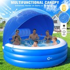 Lanblu 2026 Extra Large Upgraded Inflatable Pool Canopyinflatable Family Lounge