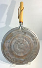 Vtg Stovetop Heat Diffuser Simmer Plate 13 X 8 25  Perforated Metal Wood Handle