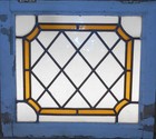 Pretty Bordered Midsize English Leaded Stained Glass Window 23 1 2  X 20 1 2 