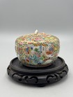 Antique 19th Century Chinese Export Rose Medallion Famille Rose Lidded Jar 