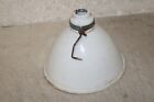 Vintage White Porcelain Enamel Light Fixture Barn Garage Gas Station 11   