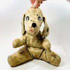 Antique vintage Primitive Sawdust Dog With Bells In Ears Old And Worn