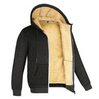Winter Lambswool Thick Coat Warm Jacket Long Sleeve Zip Hoodie Casual Outerwear