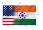 Indian American Combination Flag 2x3ft  Us India Flags both Sides Printed men   