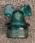 Antique Aqua Hemingray Mickey Mouse 5    Glass Insulator Dual Patents 1890 1893