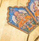 15th 16th Cent Tibetan Buddhist Five Leaf Ritual Crown Leather Antique