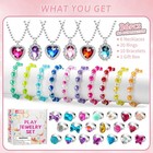 36pcs Princess Play Jewelry Set For Little Girls Ages 4-6  Kids Costume Dress   