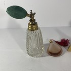 Vintage Perfume Bottle Lot Of4 Glass Vanity Bottles  Atomizer  Dauber  Art Deco 