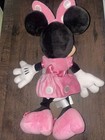 Disney Store Minnie Mouse Lg Pink Dot Dress Plush Doll Stuffed Animal Toy 18 Nwt