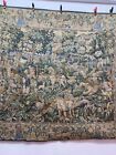 Vintage Fabulous French Or European Pictorial Figurative Wall Hanging Tapestry