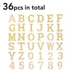 36 Pieces Gold Holographic Rhinestone Alphabet Large Letter Stickers Number C   