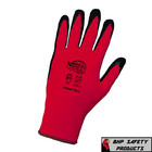 12 Pair Work Gloves Nitrile Coated Red Nylon Global 500mf Tsunami Grip  sm-xl 
