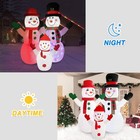 7ft Christmas Inflatable Snowman Family  Giant Blow Up Snowman Christmas Deco   