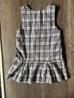Vintage 2000s Y2k Disney Store Minnie Mouse Girls Plaid Schoolgirl Dress 4 5y