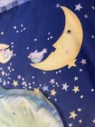 Vintage Baby Blanket Blue Dolphin Pelican Moon Sun Quilt Ruffles Glitter Unisex