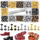 480 Pack Leather Rivets  Brass Rivets For Fabric  Leather Rivet Kit  Double Cap