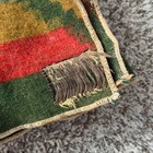 Vintage 40s Southwestern Jacquard Wool Camp Blanket Aztec Geometric 67x50