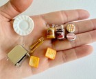 1 12 Dollhouse Miniature Toaster Set Kitchen Fruit Jam Plate Bread Toys