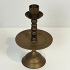 Vintage Large Brass Candle Stick Holder With Drip Tray 9 5 Inches