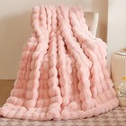 Super Soft Plush Throw Blanket Faux Rabbit Fur Warm Bed Throws Fluffy For Couch