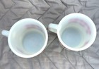 Rare Set Of 2 Vintage Yum Mug Milk Glass Anchor Hocking Coffee