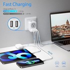 2x Eu Travel Adapter Usb C 5 In 1 Fast Charging 4 Usb Ports Us To Europe Plug