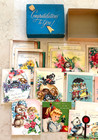 Lot 13 Vtg Greeting Cards Cute Girls Animals Mod Retro 40s