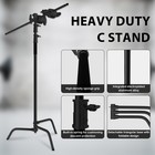C Stand With Boom Arm  Heavy Duty Photography Light Stand  6 8ft 210cm Stainl   