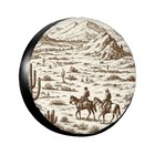 Spare Tire Cover   wild West 17 Inch Wild West Desert Horse Riding Animal Cactus