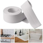 2 Rolls Self-adhesive Caulk Strip Sealant Tape Toilet Wall Sealing Trim Kitchen