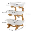 3 Tier Serving Bowls With Tray Snack Dessert Cake Stand Fruit Bowl For Party
