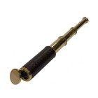 14  Polished Brass Leather-wrapped 10x Telescope- Antique Vintage Style