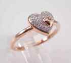 1 30ct Round Cut Real Moissanite Heart Engagement Ring 14k Rose Gold Plated
