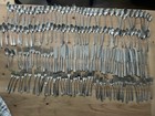 Huge Silverware Lot Of 185 Forks Knives Spoons Some Vintage