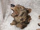 Wolf Lovers Lot Of 6 Wolf Decor Items Clock 2 Statues Fountain Plate Picture 