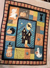 Halloween Light Weight Quilt Blanket Variety Fabric Cat  Ghost  Witch  Skeleton