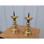 Vintage Virginia Metalcrafters Large Solid Brass Candle Holders - A Pair