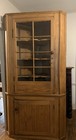 Antique Scrubbed Pine Corner Cupboard Cabinet